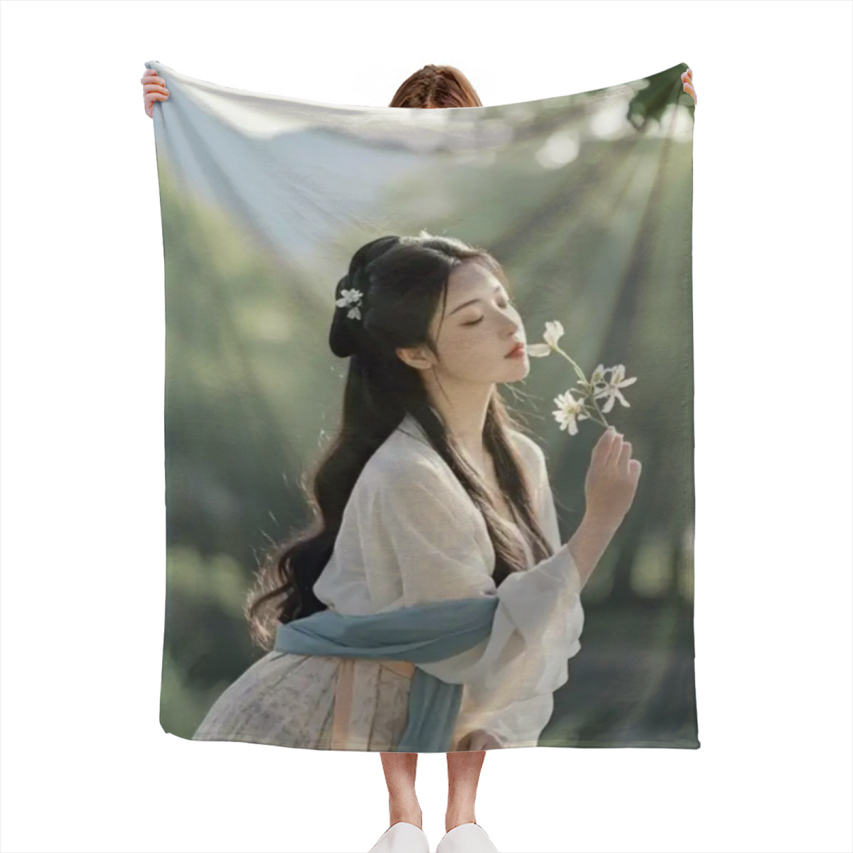 Earthy Neutral Seaside Fable Lightweight Flannel Throw ¨C Contemporary Pattern