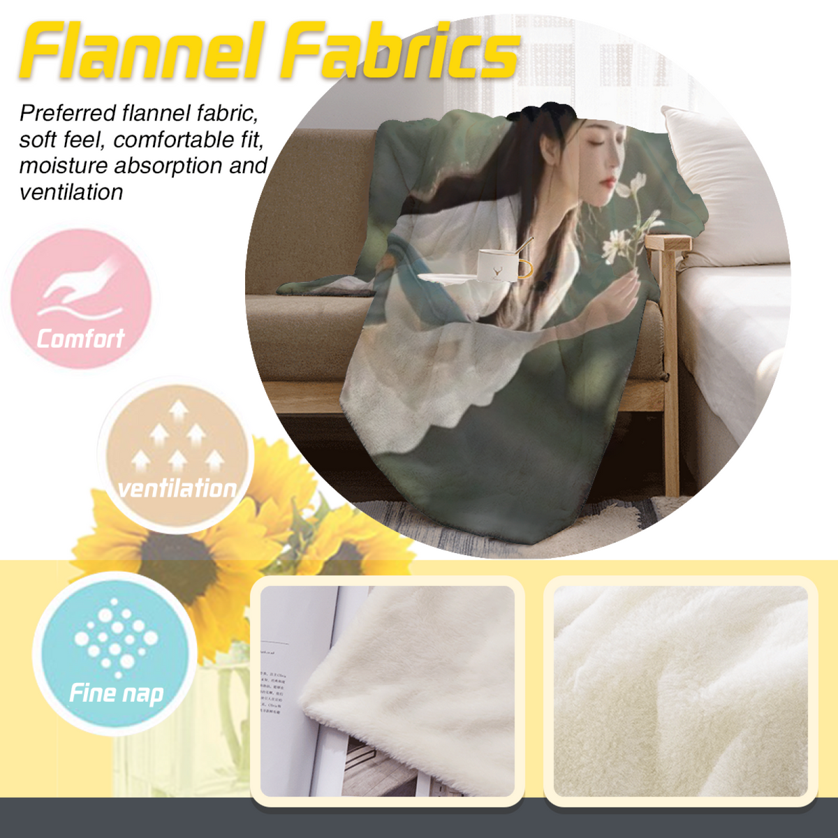 Earthy Neutral Seaside Fable Lightweight Flannel Throw ¨C Contemporary Pattern