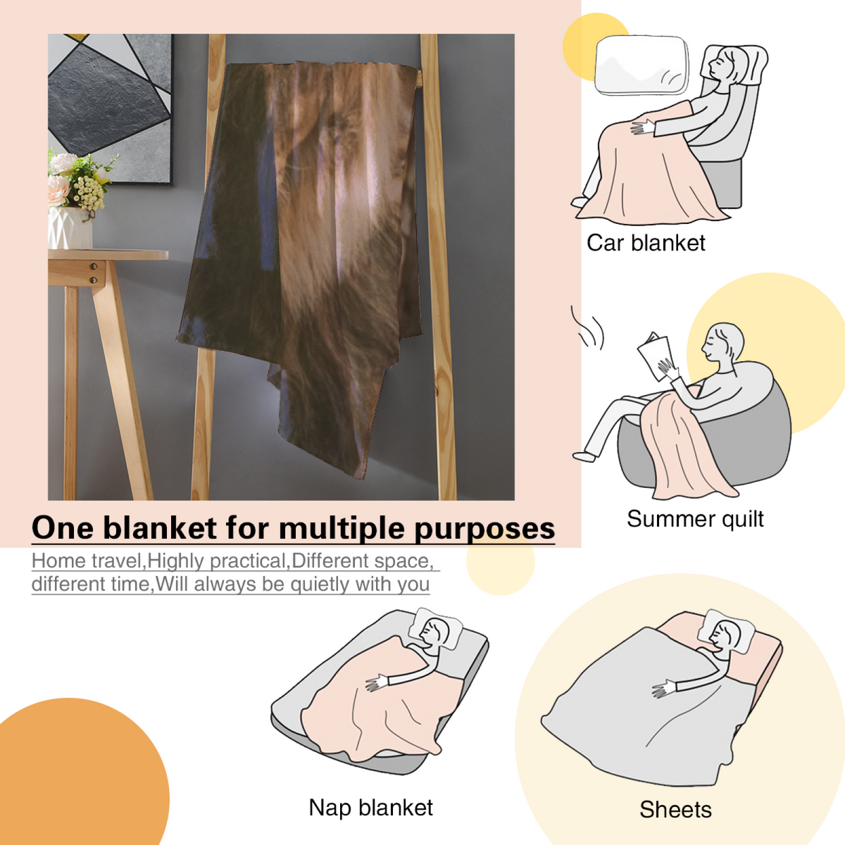 Soft Neutral Moonlit Garden Cozy Flannel Bed Blanket