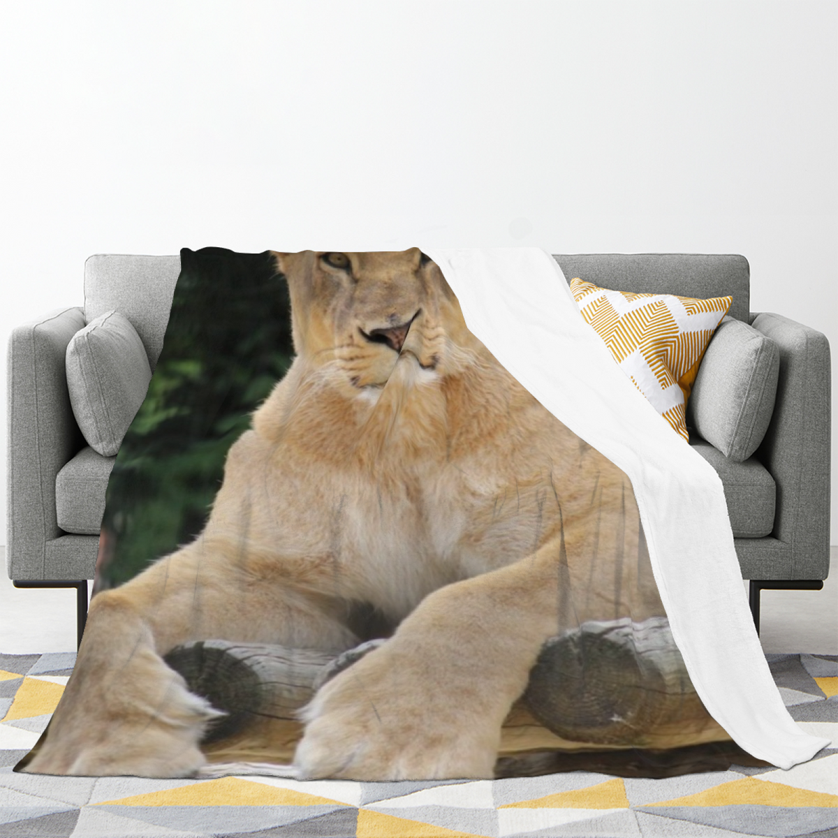 Earthy Multicolor Coral Garden Flannel Throw Blanket