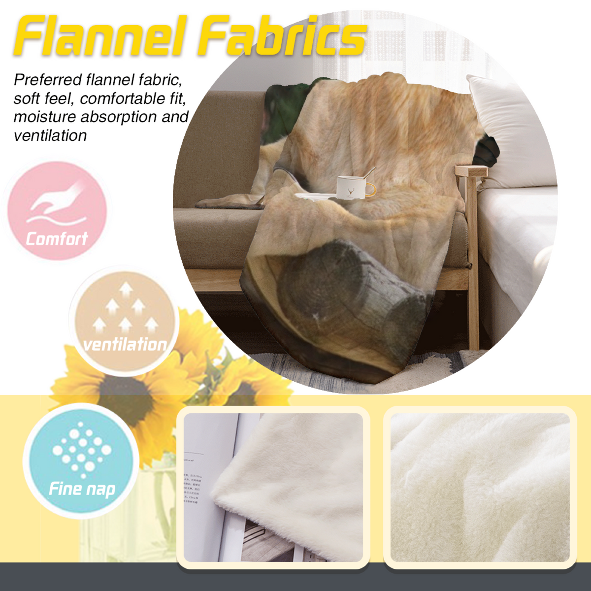 Earthy Multicolor Coral Garden Flannel Throw Blanket
