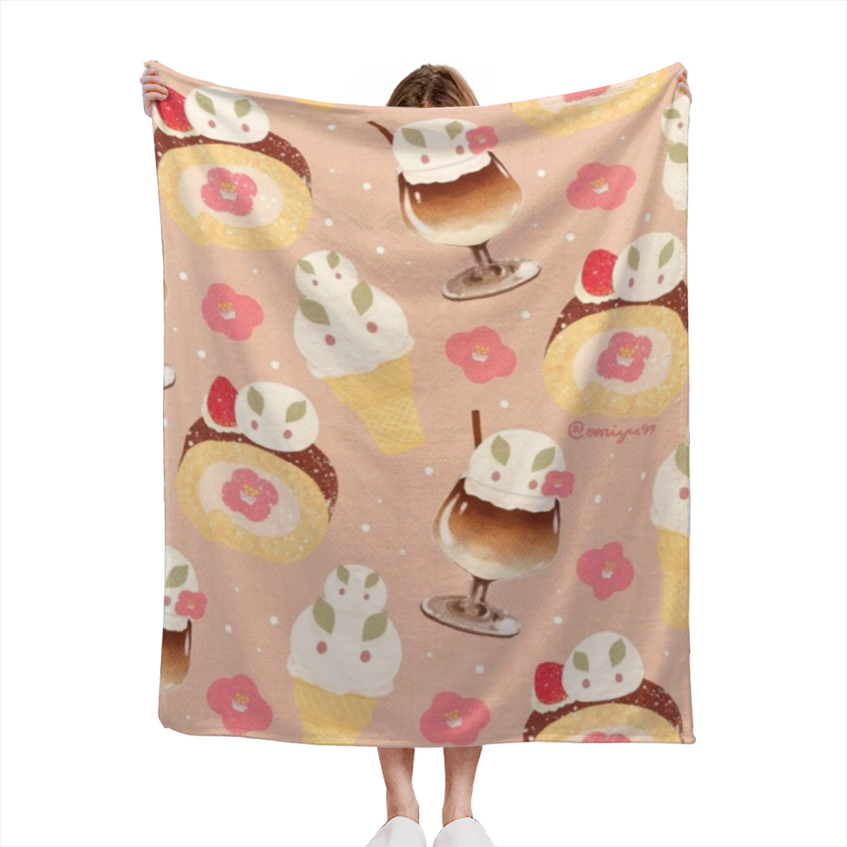Pebble Mosaic Pastel Multicolor Art Flannel Throw Blanket