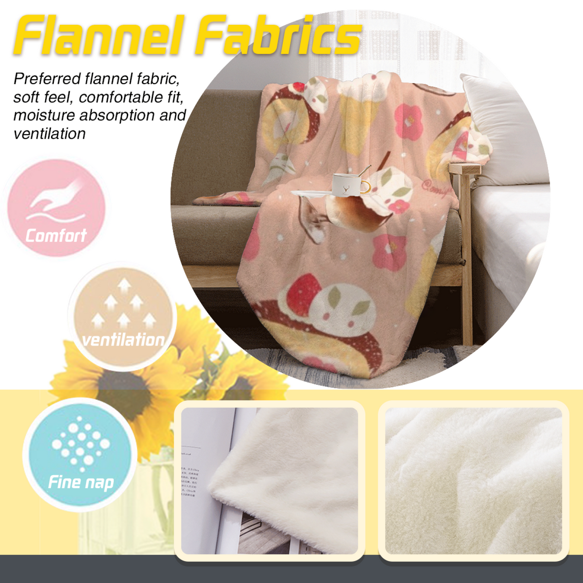 Pebble Mosaic Pastel Multicolor Art Flannel Throw Blanket