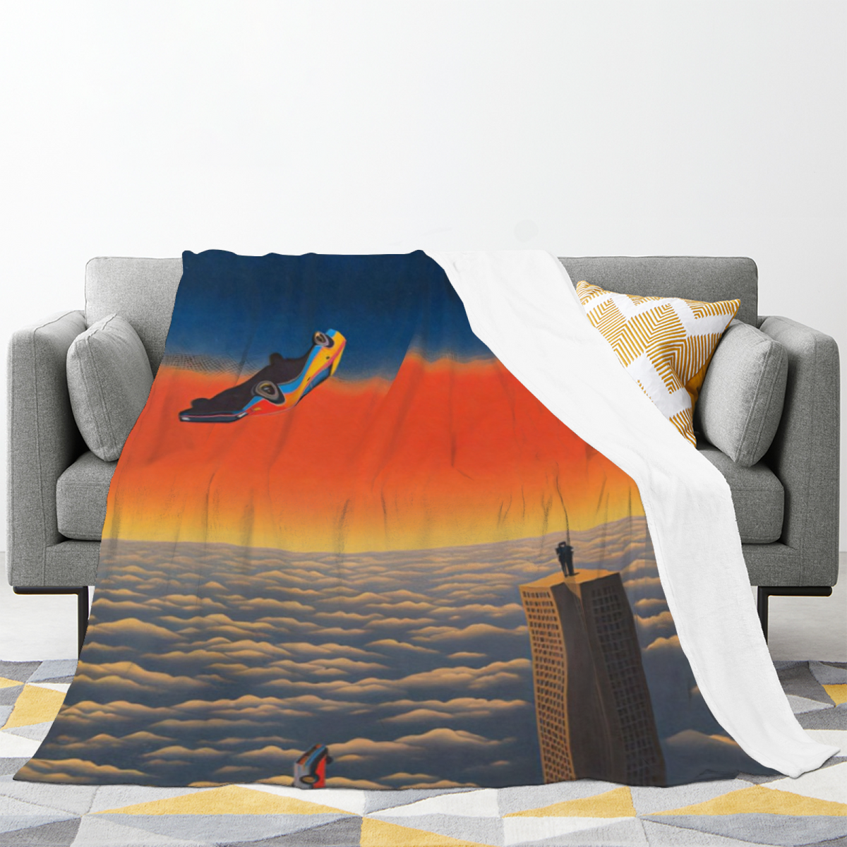 Orchard Sanctuary Inspired Flannel Sofa Throw ¨C Rich Multicolor Palette