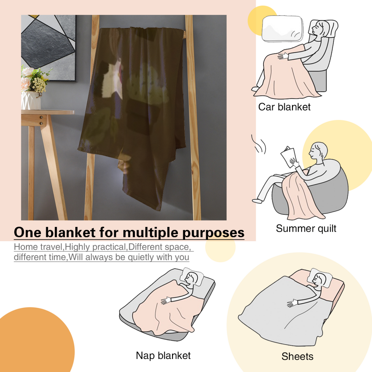 Soft Minimalist All-Season Flannel Blanket ¨C Twilight Daydream Collection