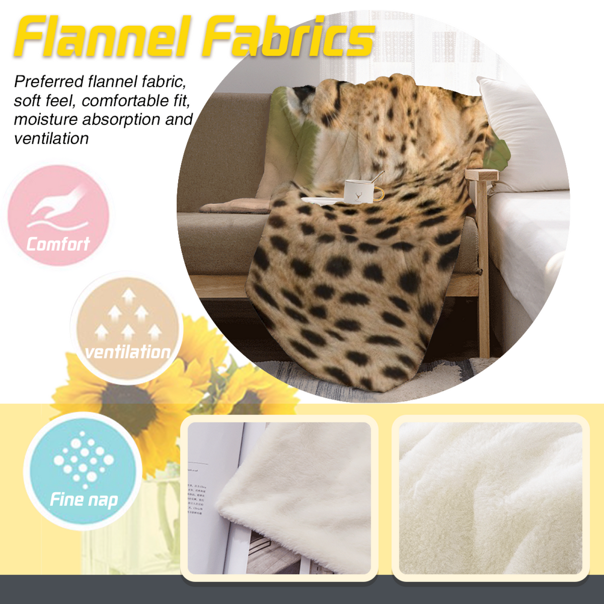 Earthy Multicolor Meadow Trail Lightweight Flannel Throw