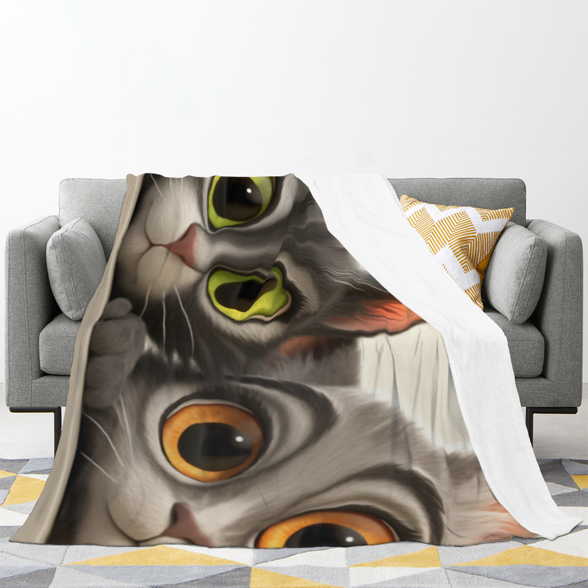 Watercolor Harbor Soft Neutral Art Decorative Flannel Blanket