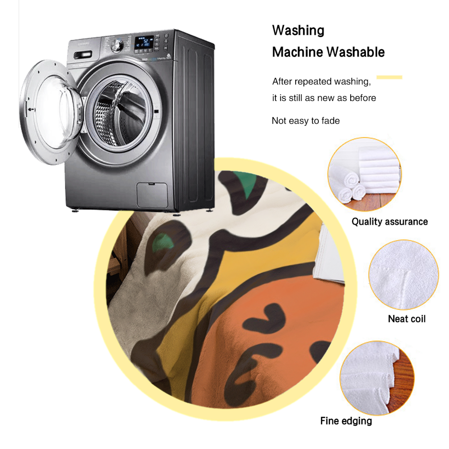 Colorful Cartoon Face Flannel Throw Blanket ¨C Abstract Playful Character Design
