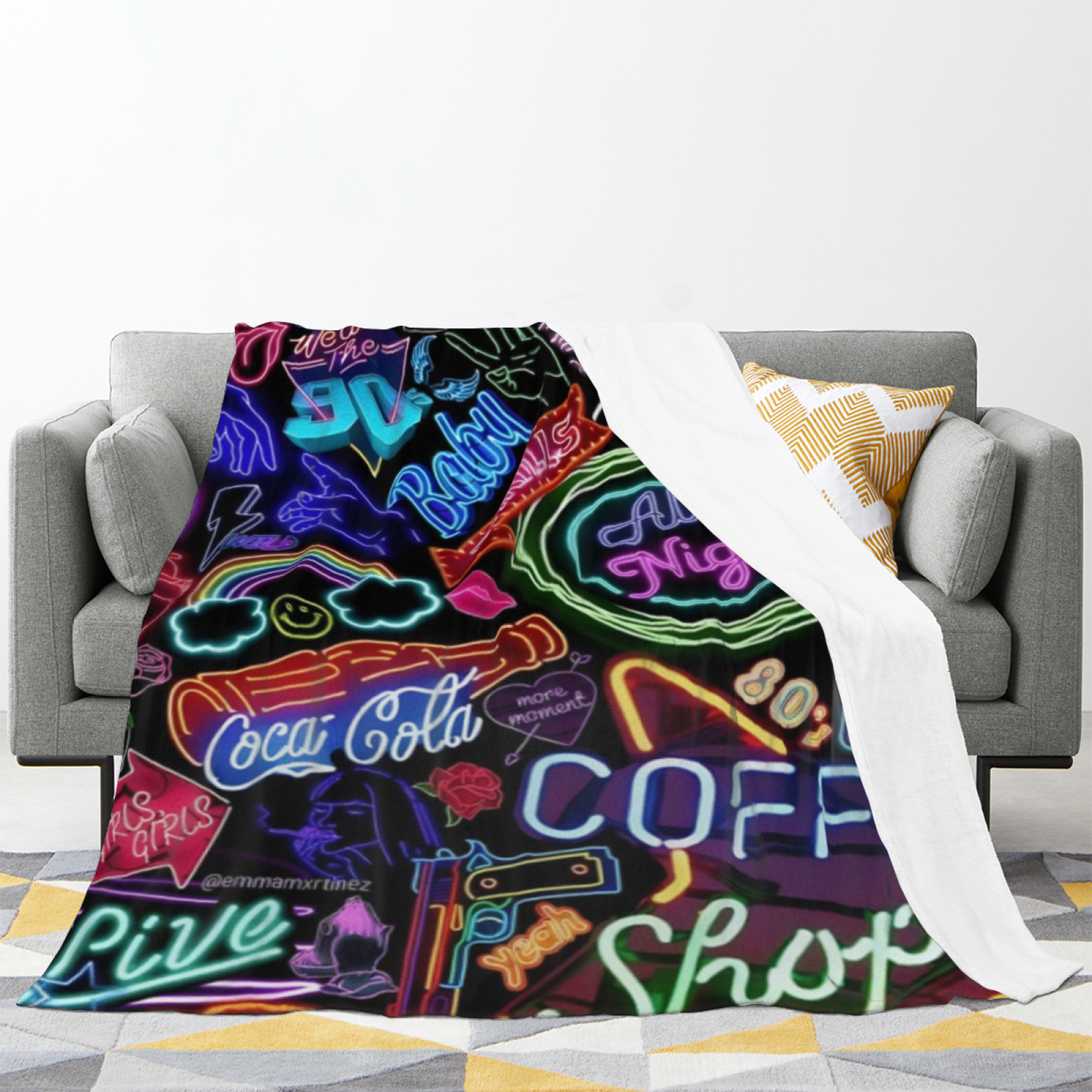 Stylish Modern Throw Blanket ¨C Artistic Decorative Graphic Design