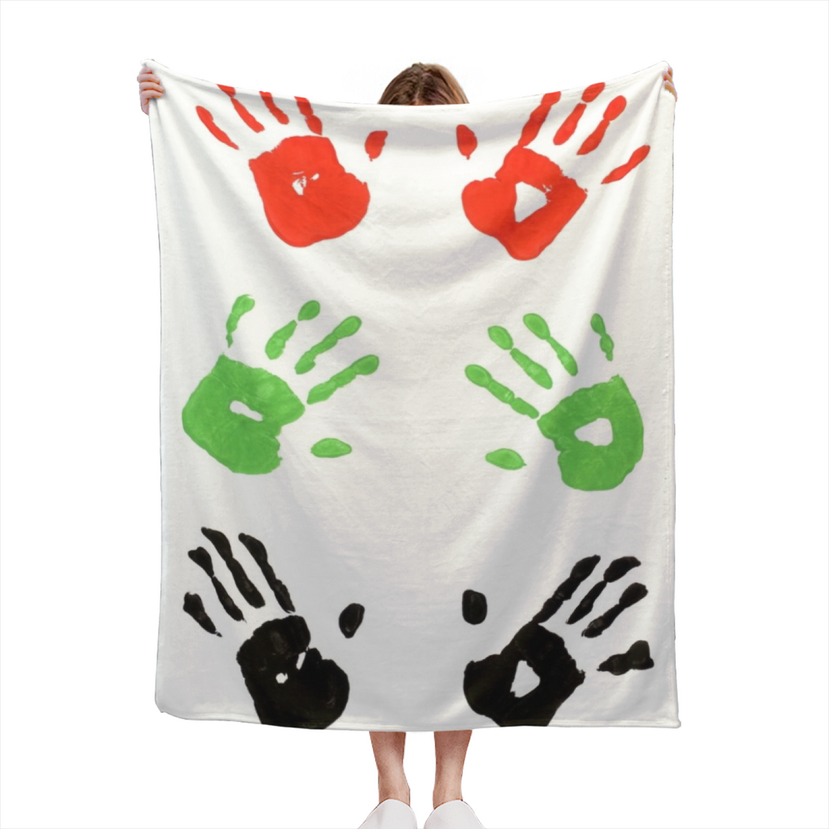 Dewdrop Valley Creamy Ivory Art Flannel Throw Blanket