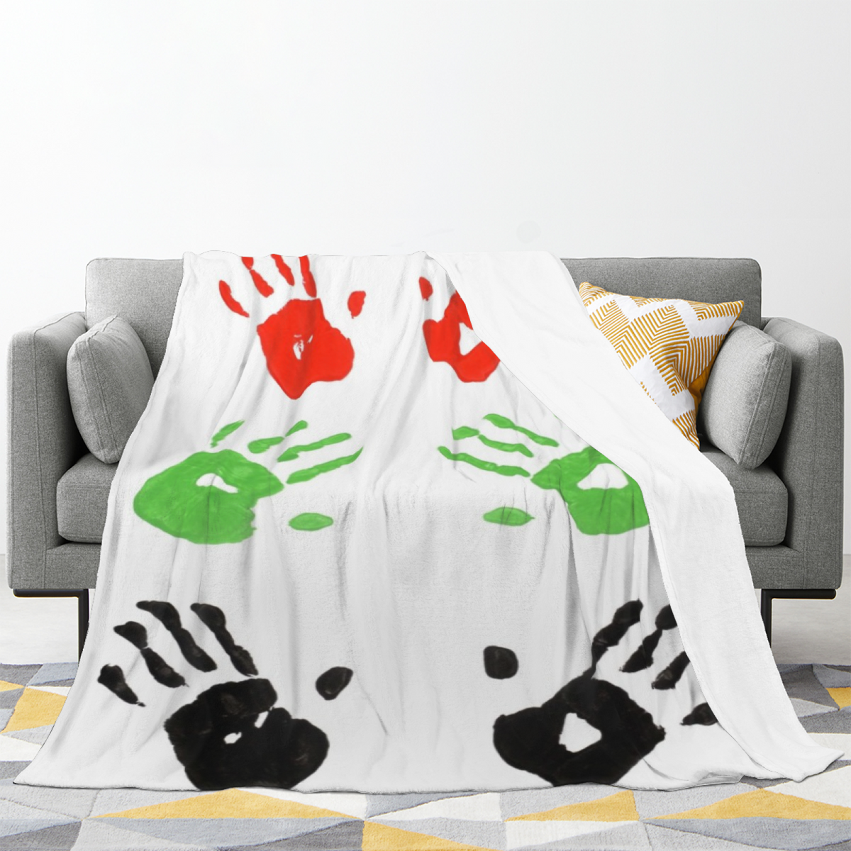 Dewdrop Valley Creamy Ivory Art Flannel Throw Blanket