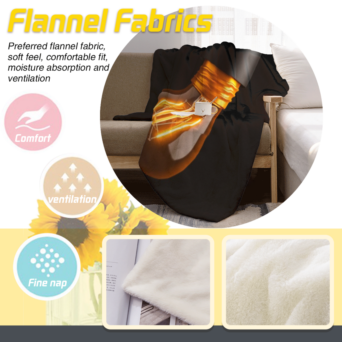Soft Neutral Whimsical Decor Plush Flannel Throw ¨C Desert Whisper Edition