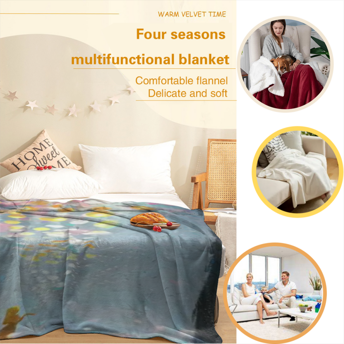 Serene Petal Home Accent Lightweight Flannel Throw ¨C Warm Coral