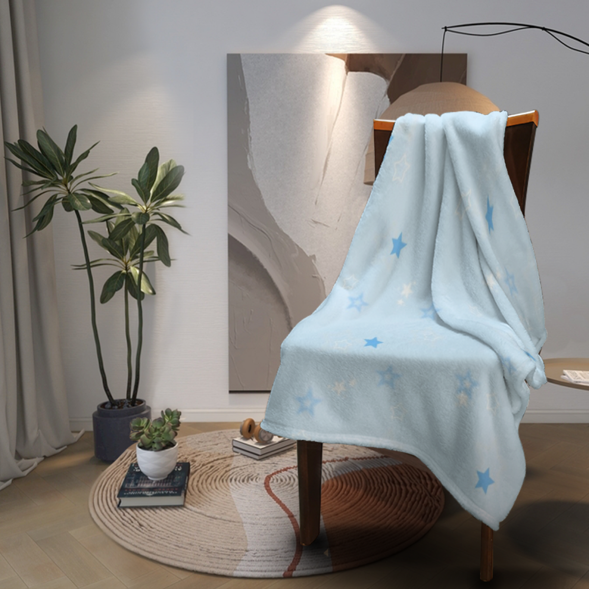 Moonbeam Wonder Soft Flannel Blanket in Creamy Ivory