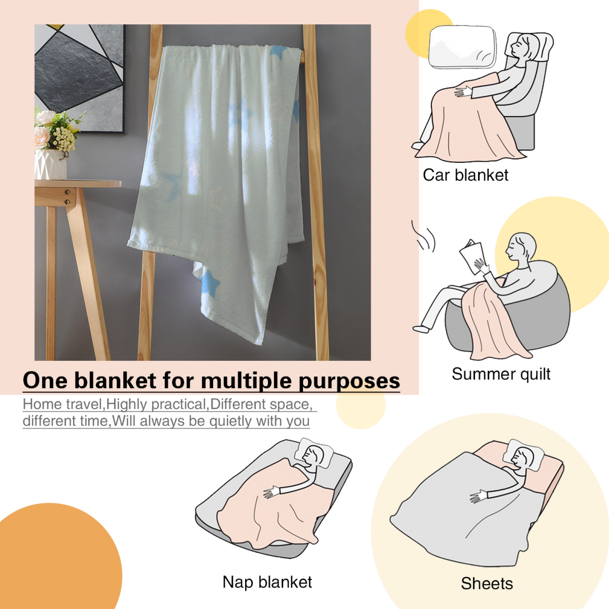 Moonbeam Wonder Soft Flannel Blanket in Creamy Ivory