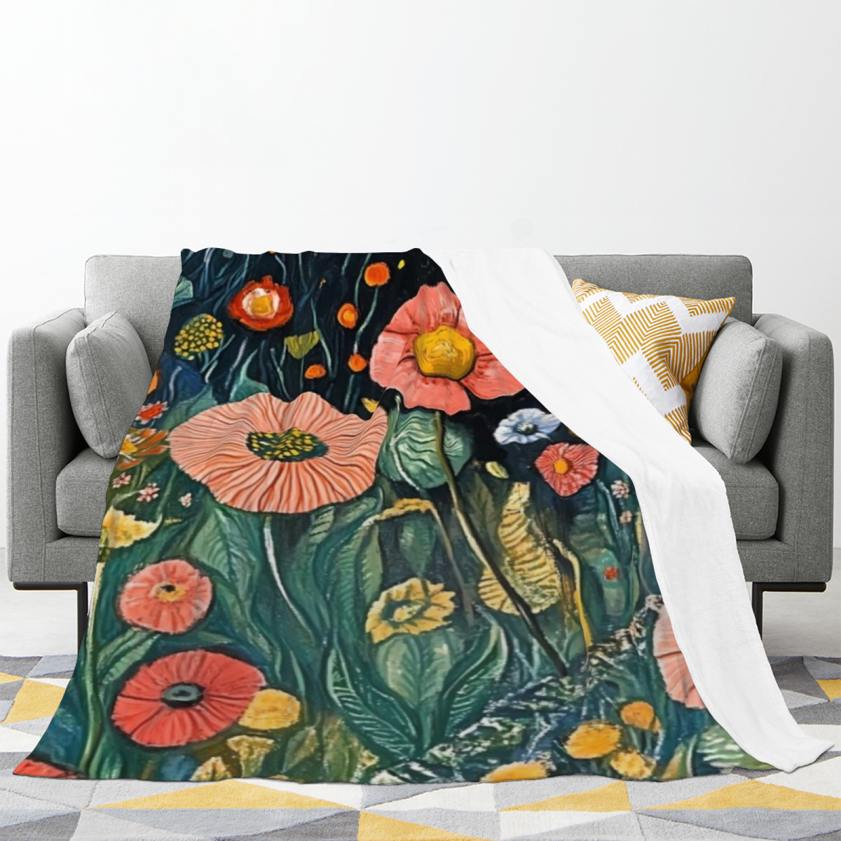Pebble Muse Soft Neutral Contemporary Lightweight Flannel Throw