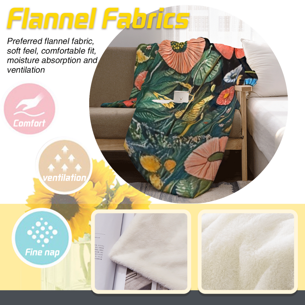 Pebble Muse Soft Neutral Contemporary Lightweight Flannel Throw