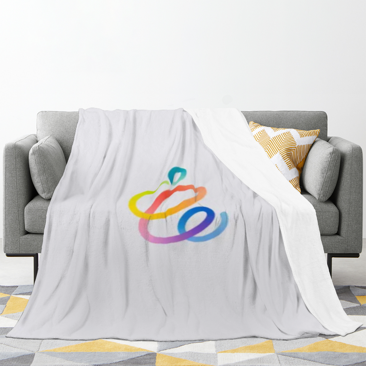 Festival Daydream Pastel Multicolor Modern Art Decorative Flannel Blanket