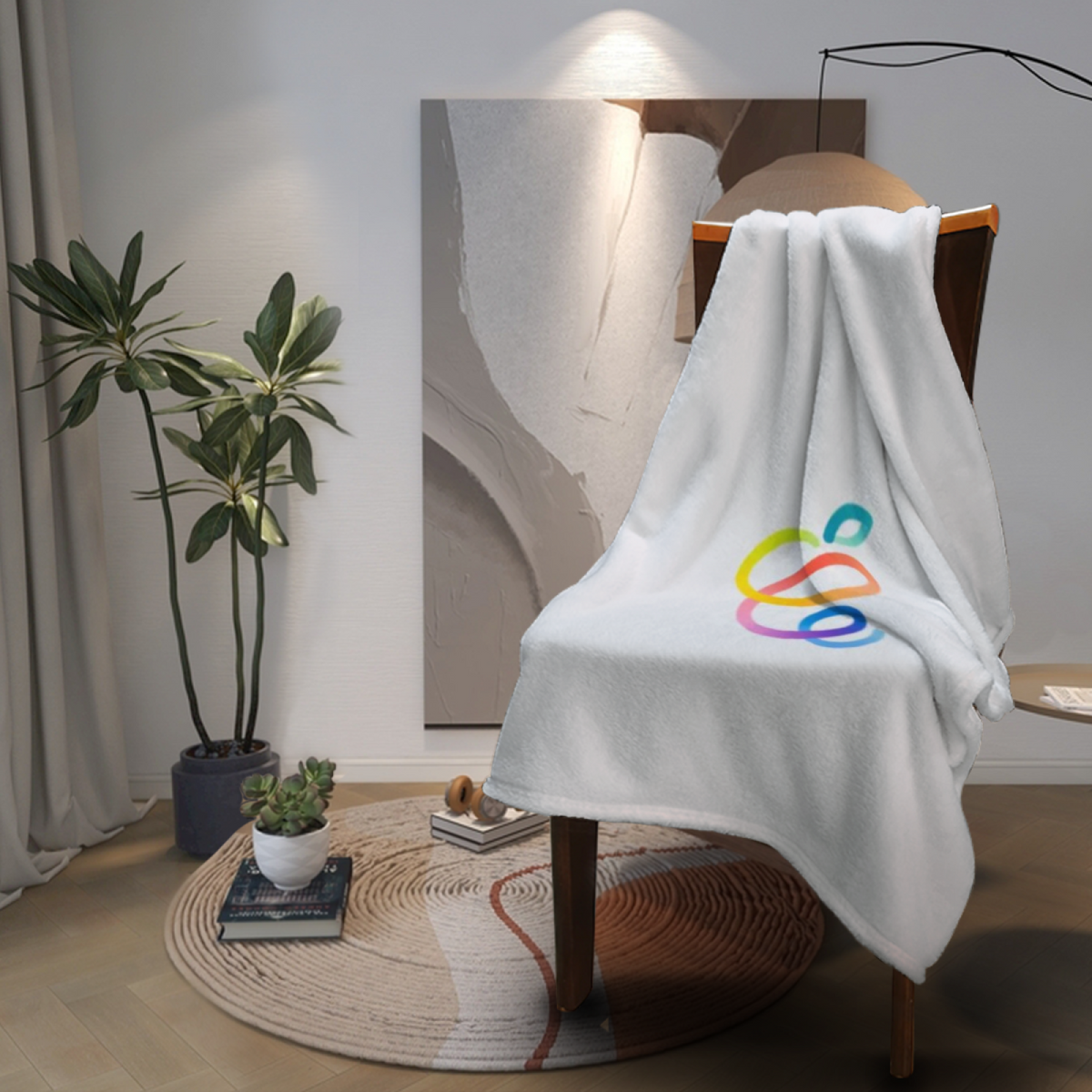 Festival Daydream Pastel Multicolor Modern Art Decorative Flannel Blanket