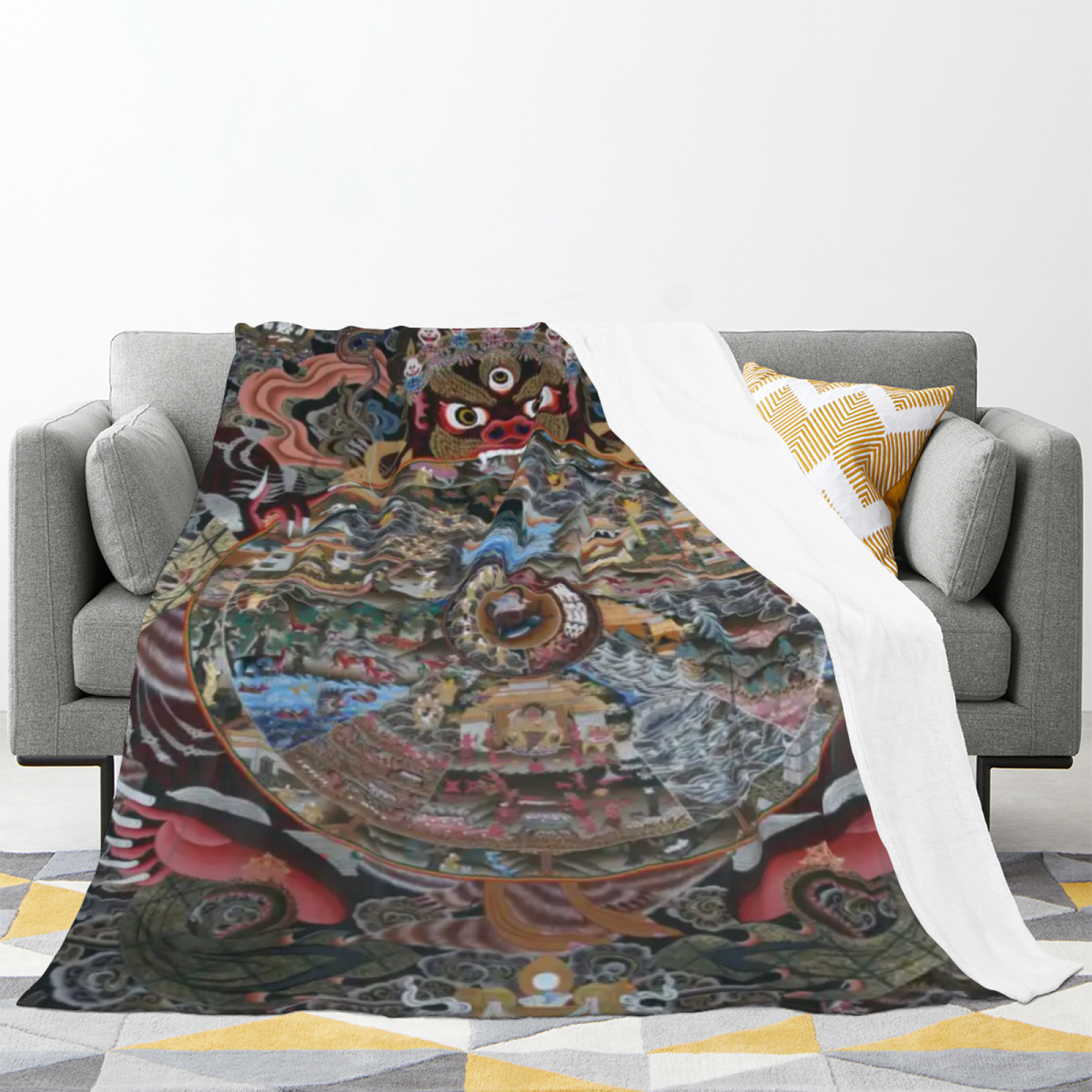 Pastel Multicolor Whimsical Decor All-Season Flannel Blanket ¨C Aurora Sonnet Edition