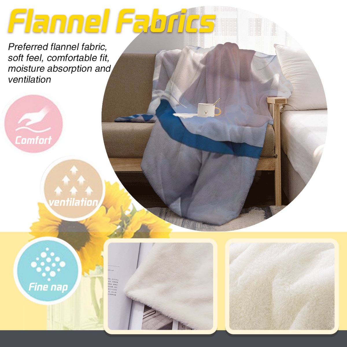 Opaline Prism Muted Sage Art Decorative Flannel Blanket