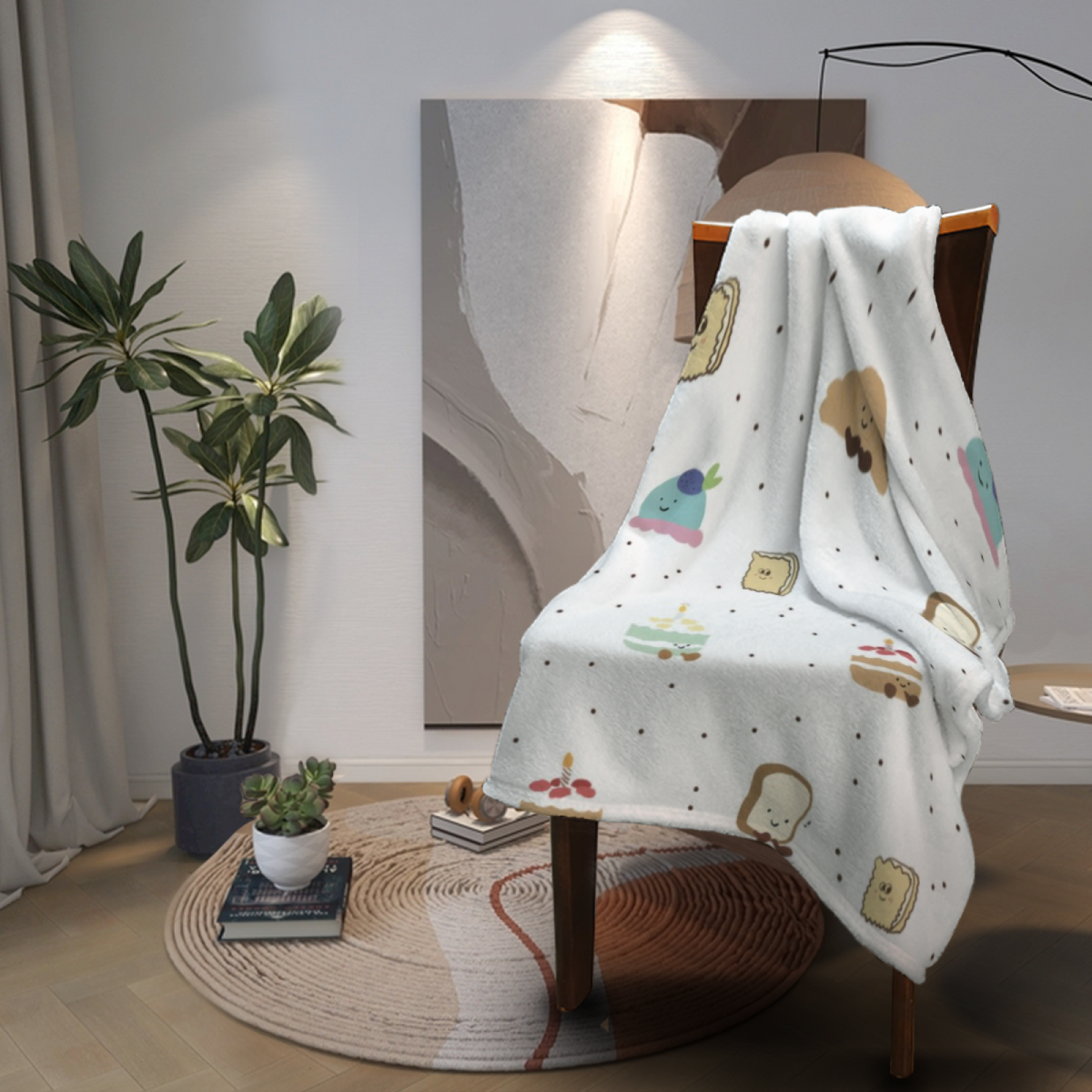 Soft Minimalist Plush Flannel Throw ¨C Moonbeam Arbor Collection