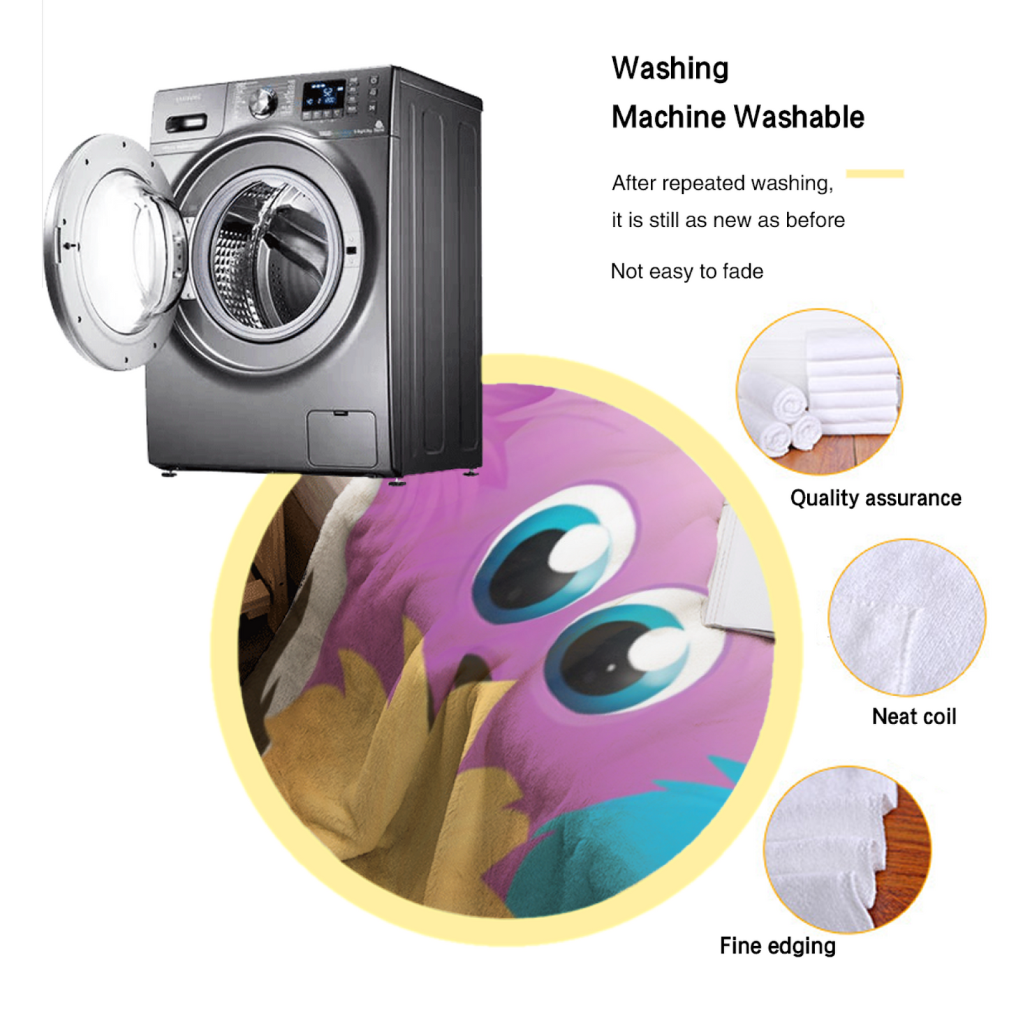 Colorful Cute Monster Character Throw Blanket ¨C Fun Cartoon Design Cozy Home Blanket