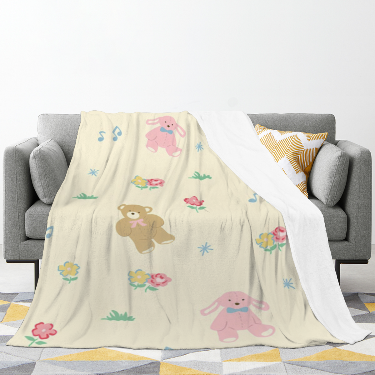 Electric Prism Home Accent Lightweight Flannel Throw ¨C Pastel Multicolor