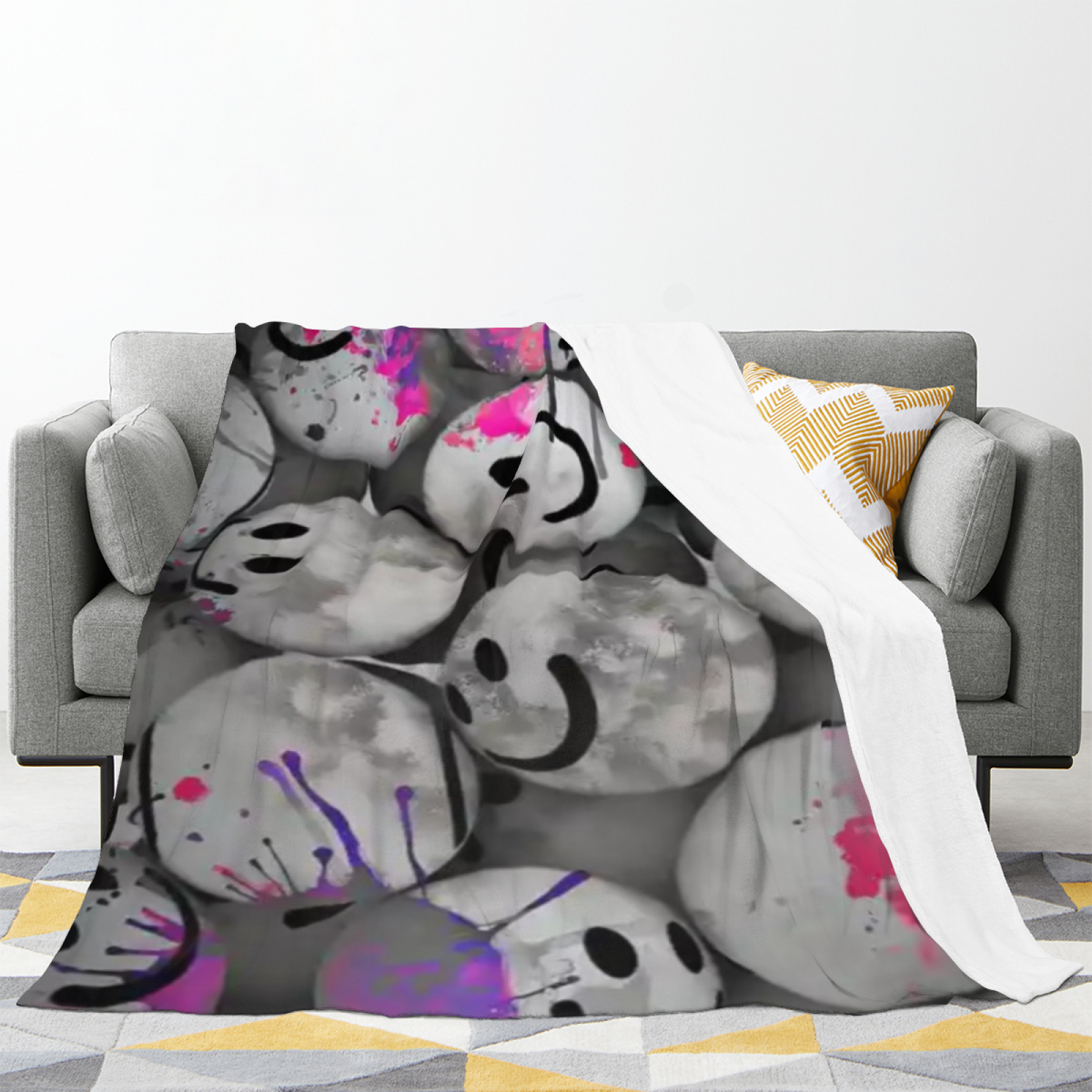Pastel Multicolor Whimsical Decor Plush Flannel Throw ¨C Radiant Sonnet Edition