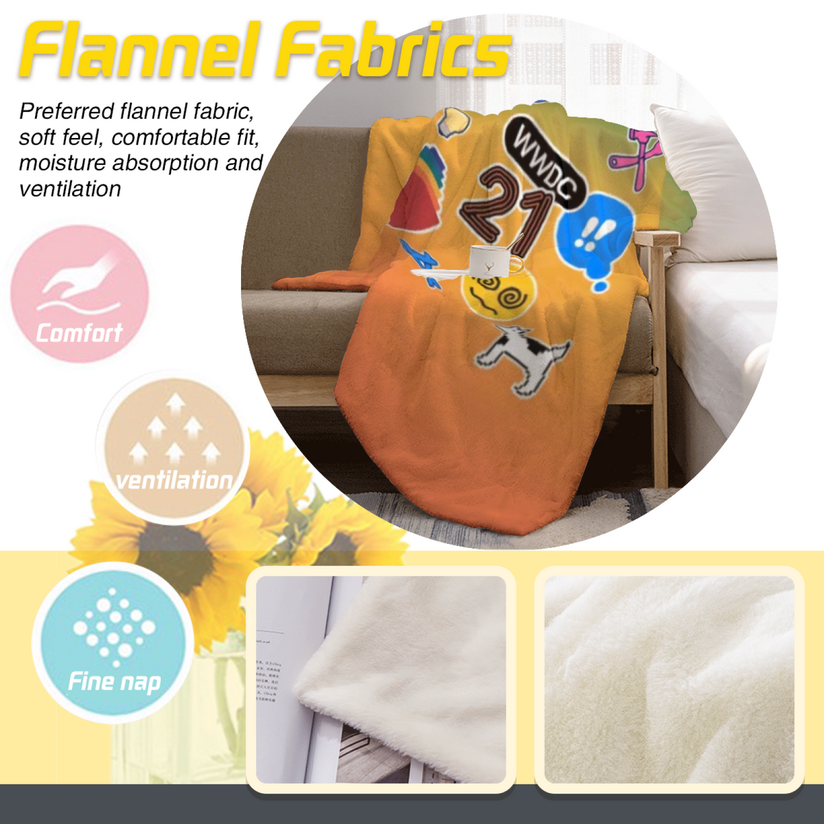 Dewdrop Solstice Soft Flannel Blanket in Dusty Lilac