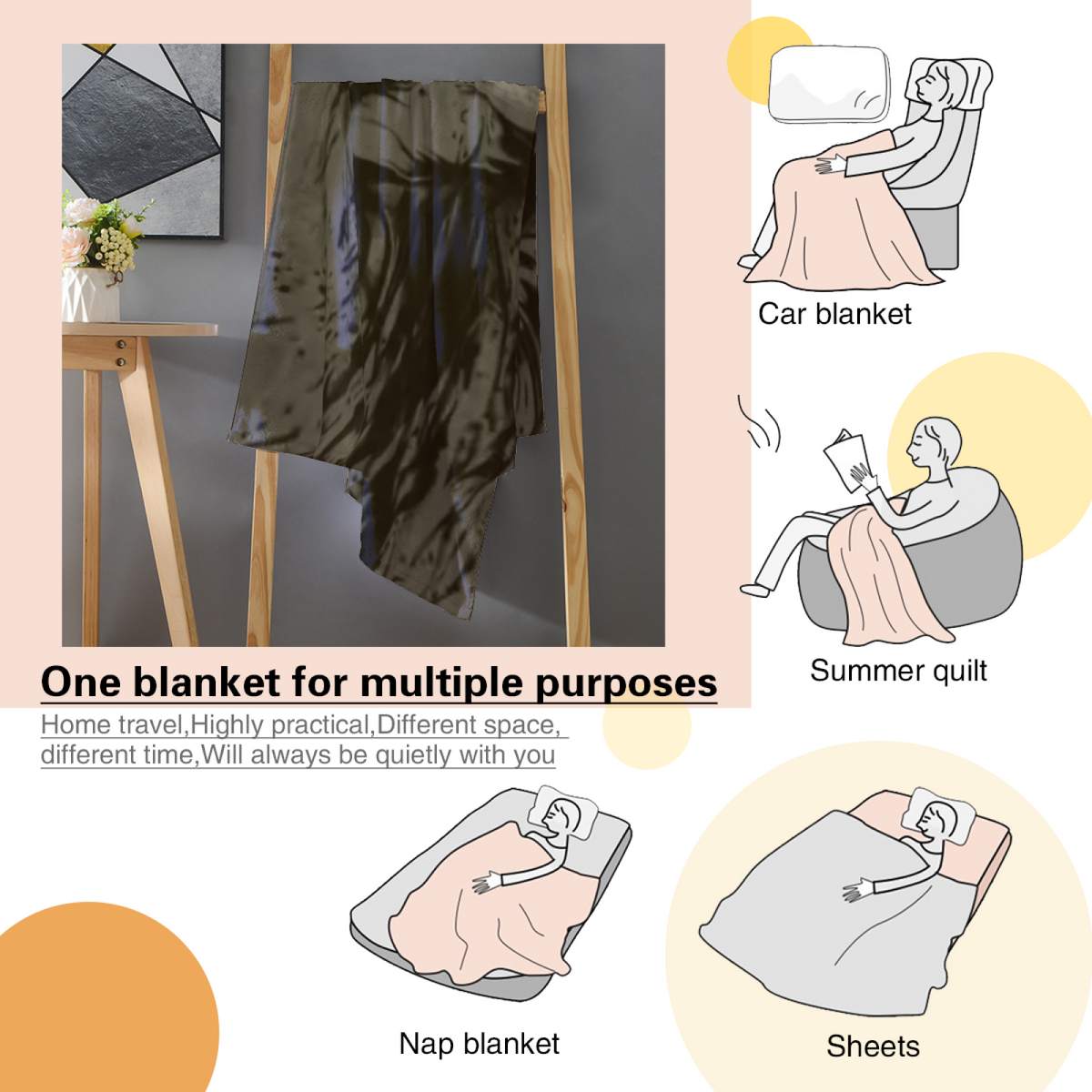 Marigold Sanctuary Lightweight Flannel Throw in Dusty Lilac