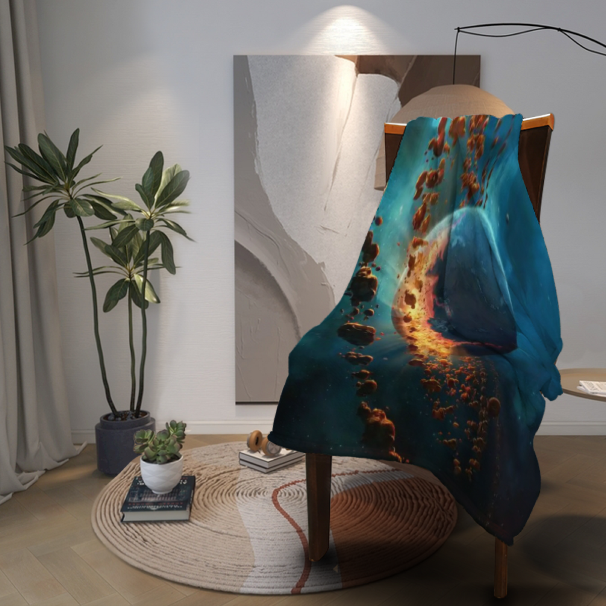 Luminous & Atlas Playful Graphic Plush Flannel Throw
