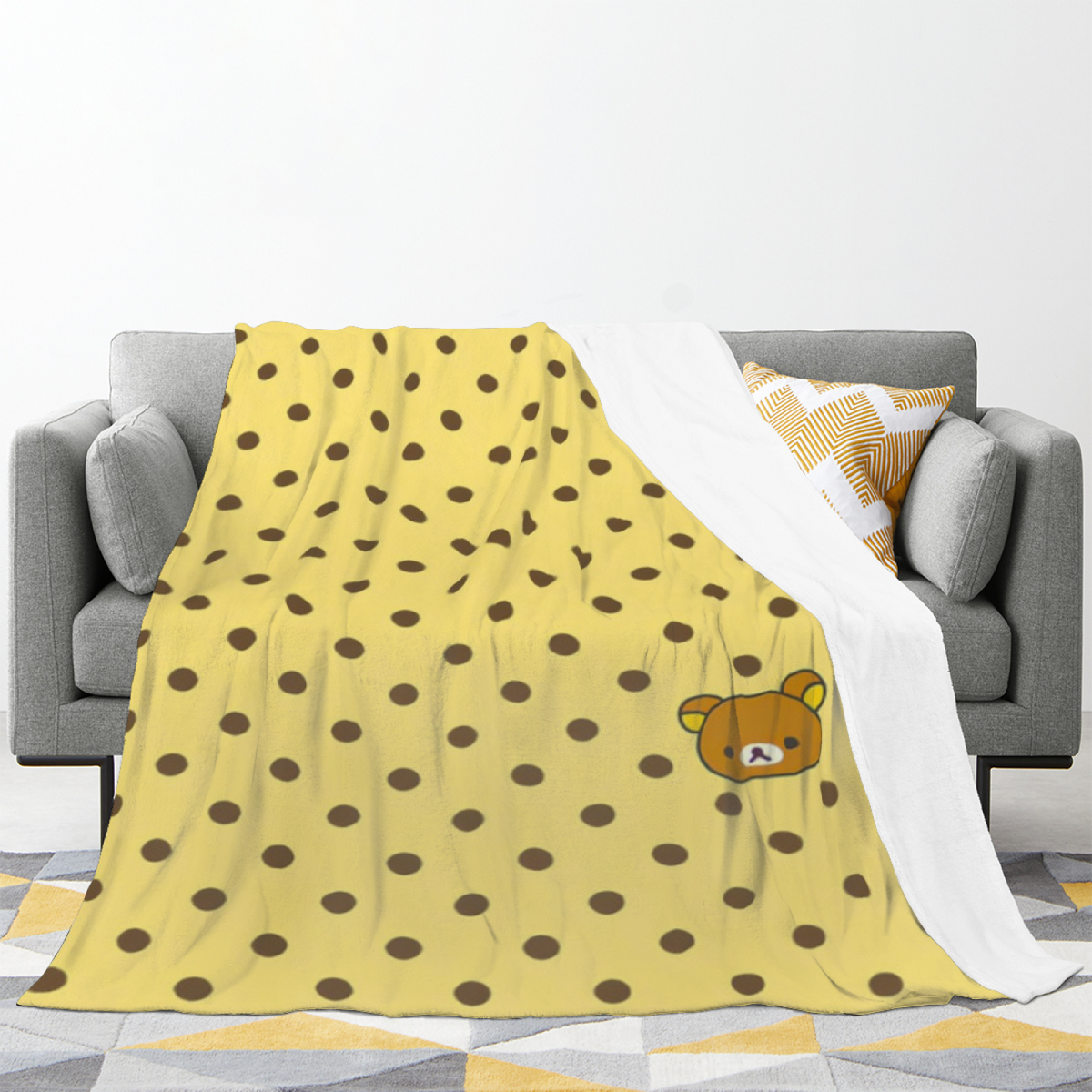 Electric Petal Expressive Print Cozy Flannel Bed Blanket in Pastel Multicolor