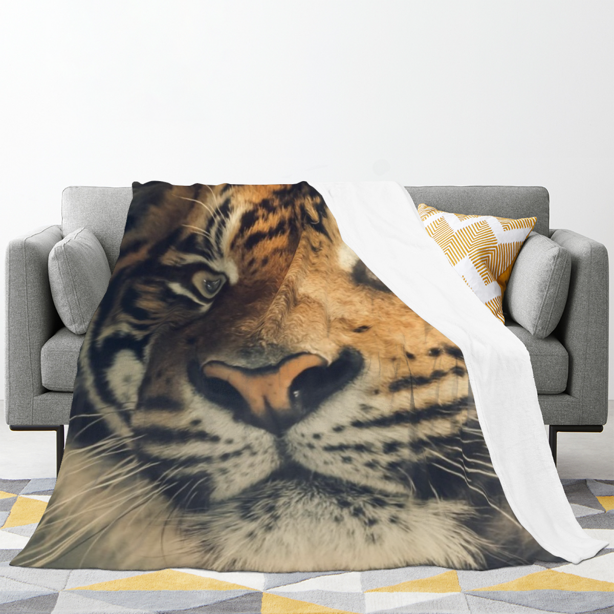 Soft Neutral Blush Horizon Lightweight Flannel Throw