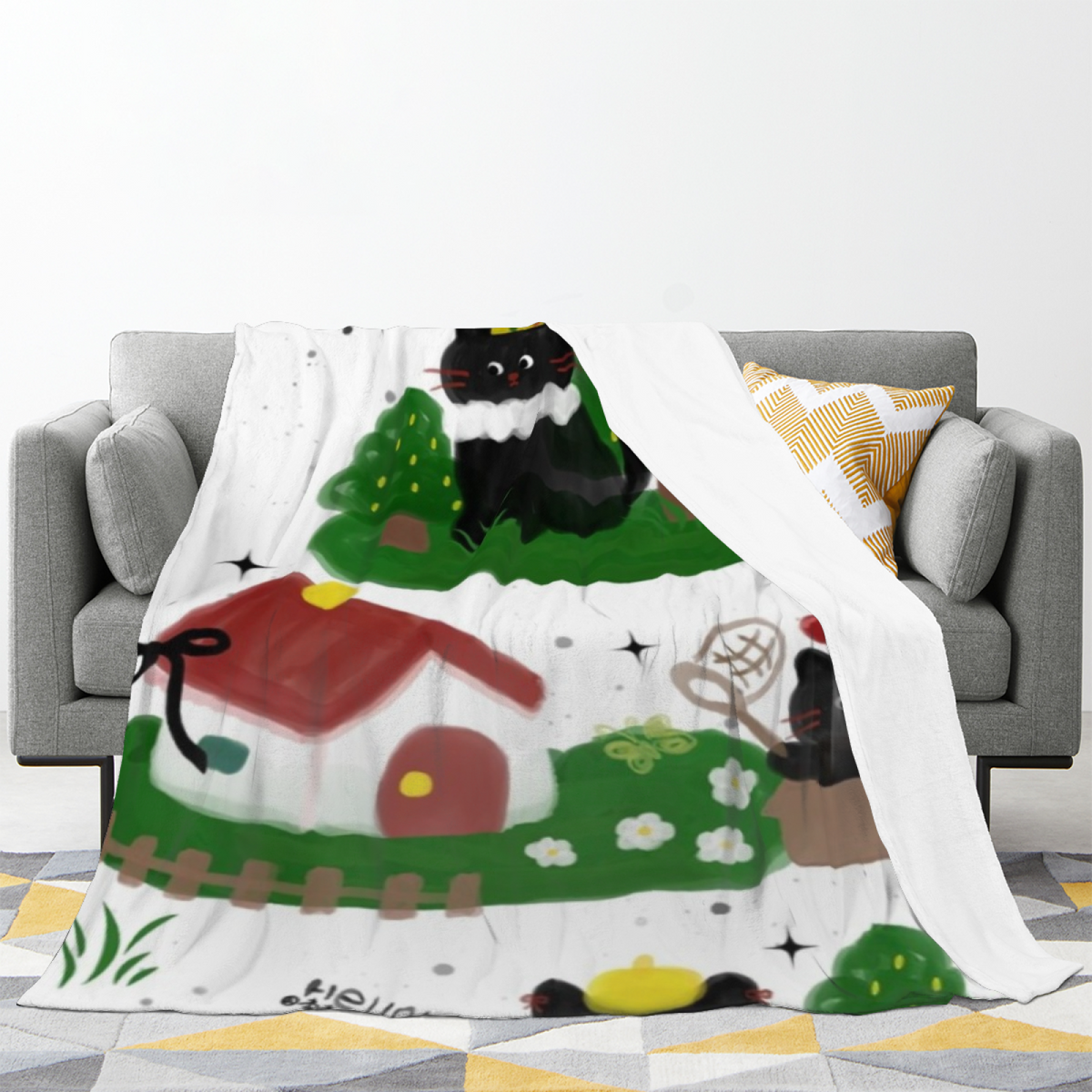 Eclectic Design Oceanic Vista Soft Neutral Flannel Sofa Throw