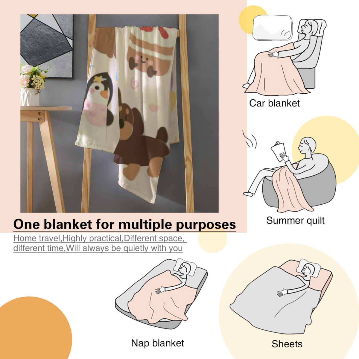 Soft Minimalist All-Season Flannel Blanket ¨C Desert Treasure Collection