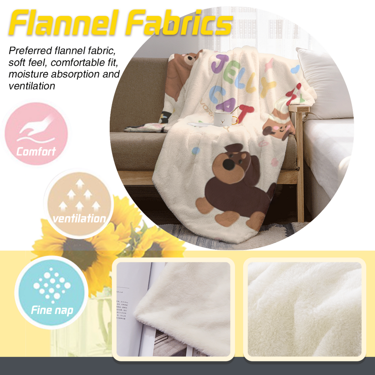 Soft Minimalist All-Season Flannel Blanket ¨C Desert Treasure Collection