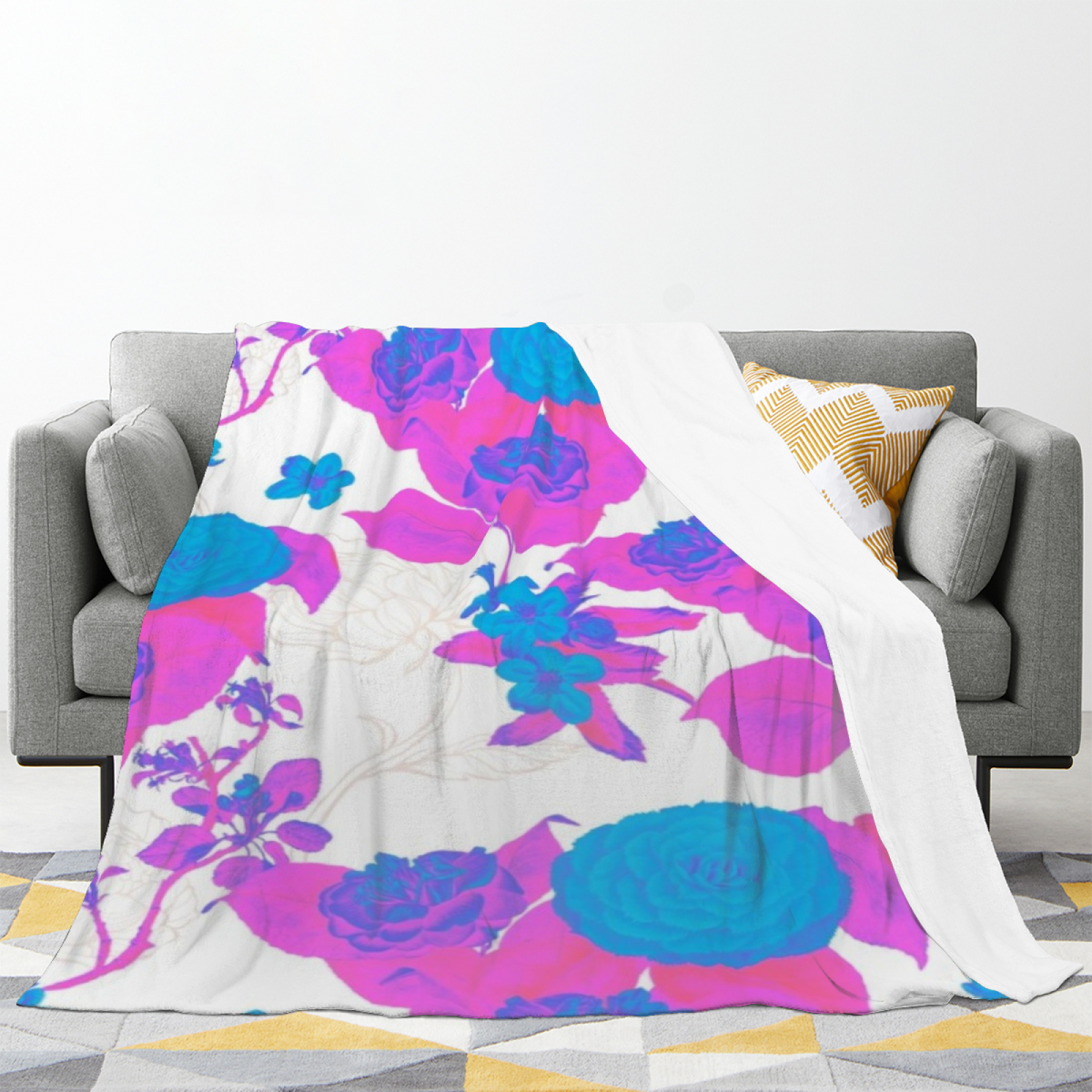 Pastel Multicolor Riverstone Picnic Lightweight Flannel Throw ¨C Contemporary Pattern