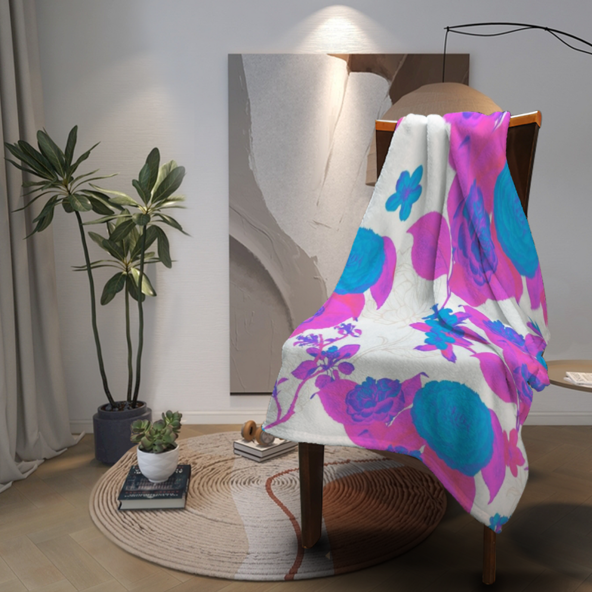 Pastel Multicolor Riverstone Picnic Lightweight Flannel Throw ¨C Contemporary Pattern