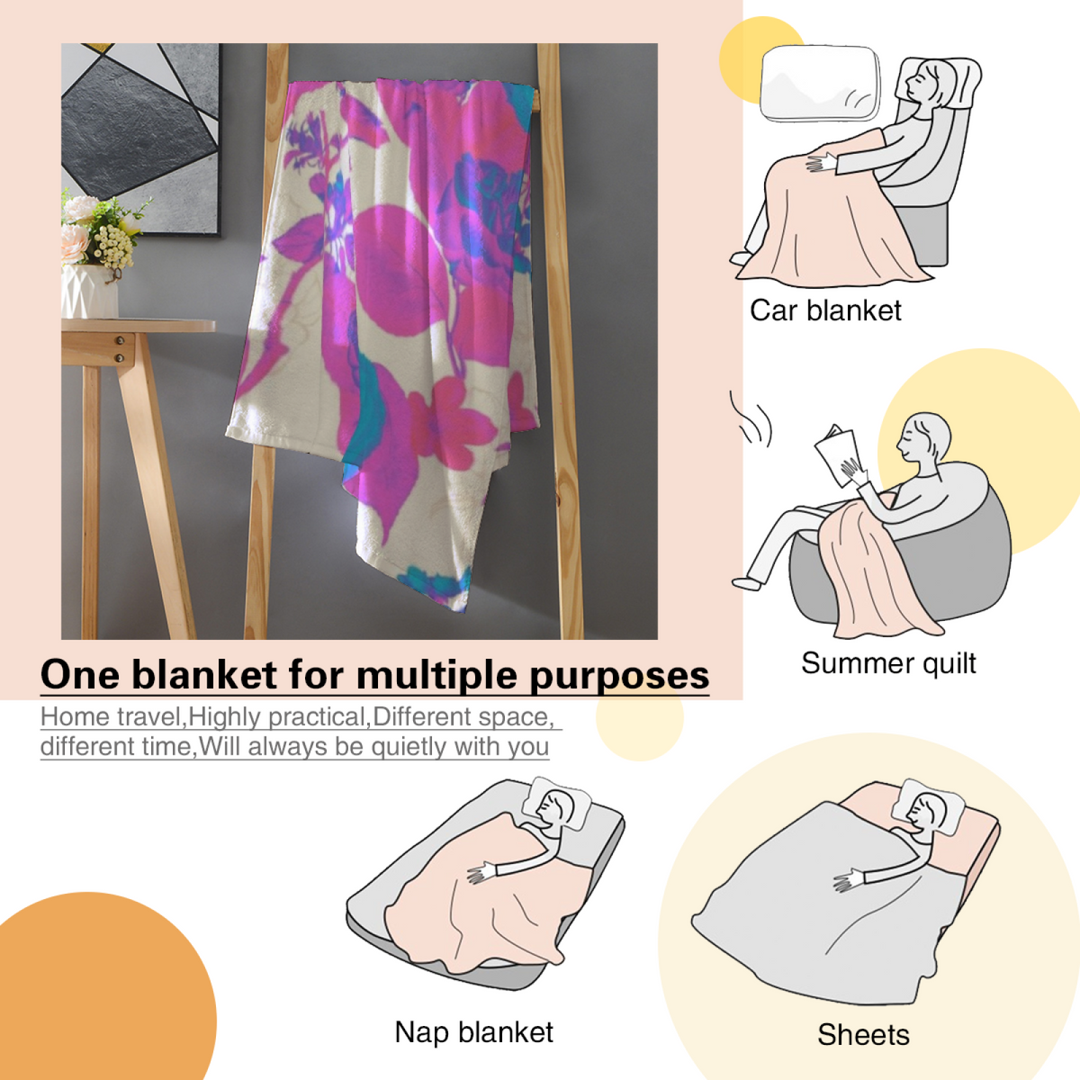 Pastel Multicolor Riverstone Picnic Lightweight Flannel Throw ¨C Contemporary Pattern