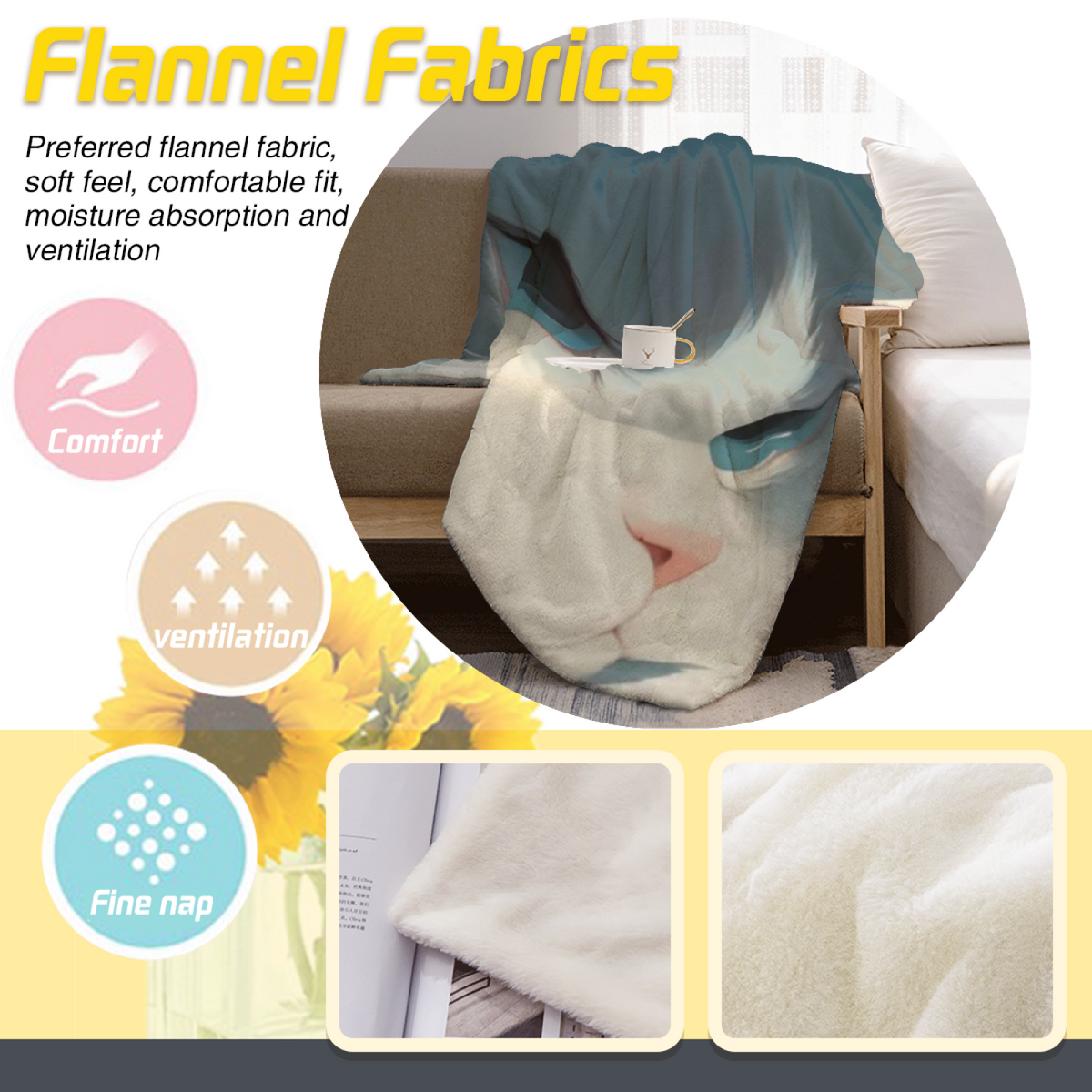 Earthy Neutral Twilight Flora Soft Flannel Blanket ¨C Contemporary Pattern