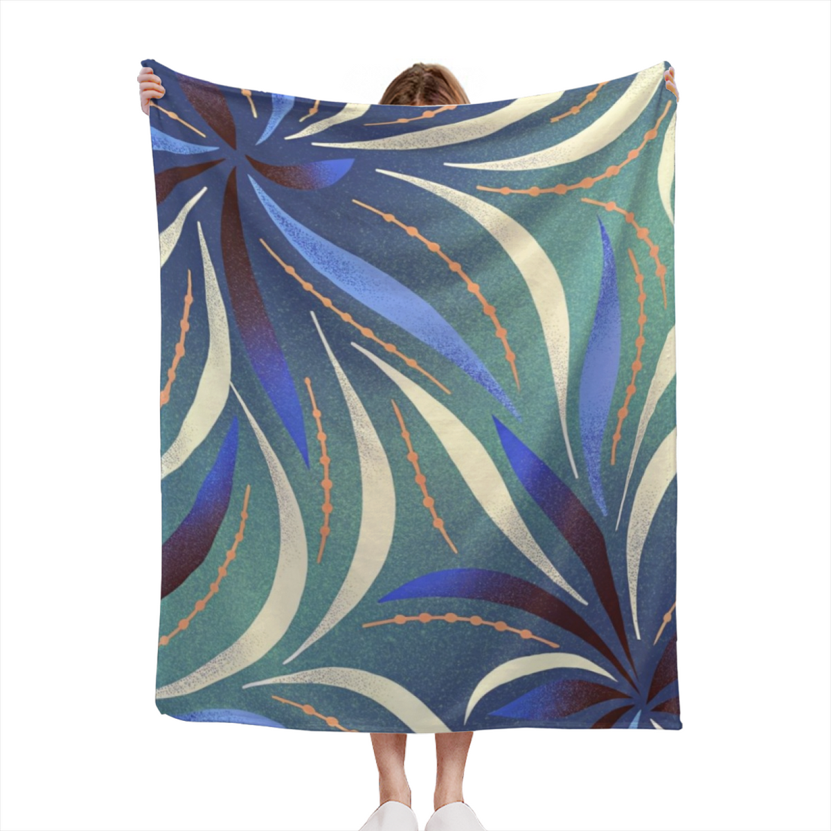 Earthy Neutral Gilded Meadow Soft Flannel Blanket ¨C Contemporary Pattern