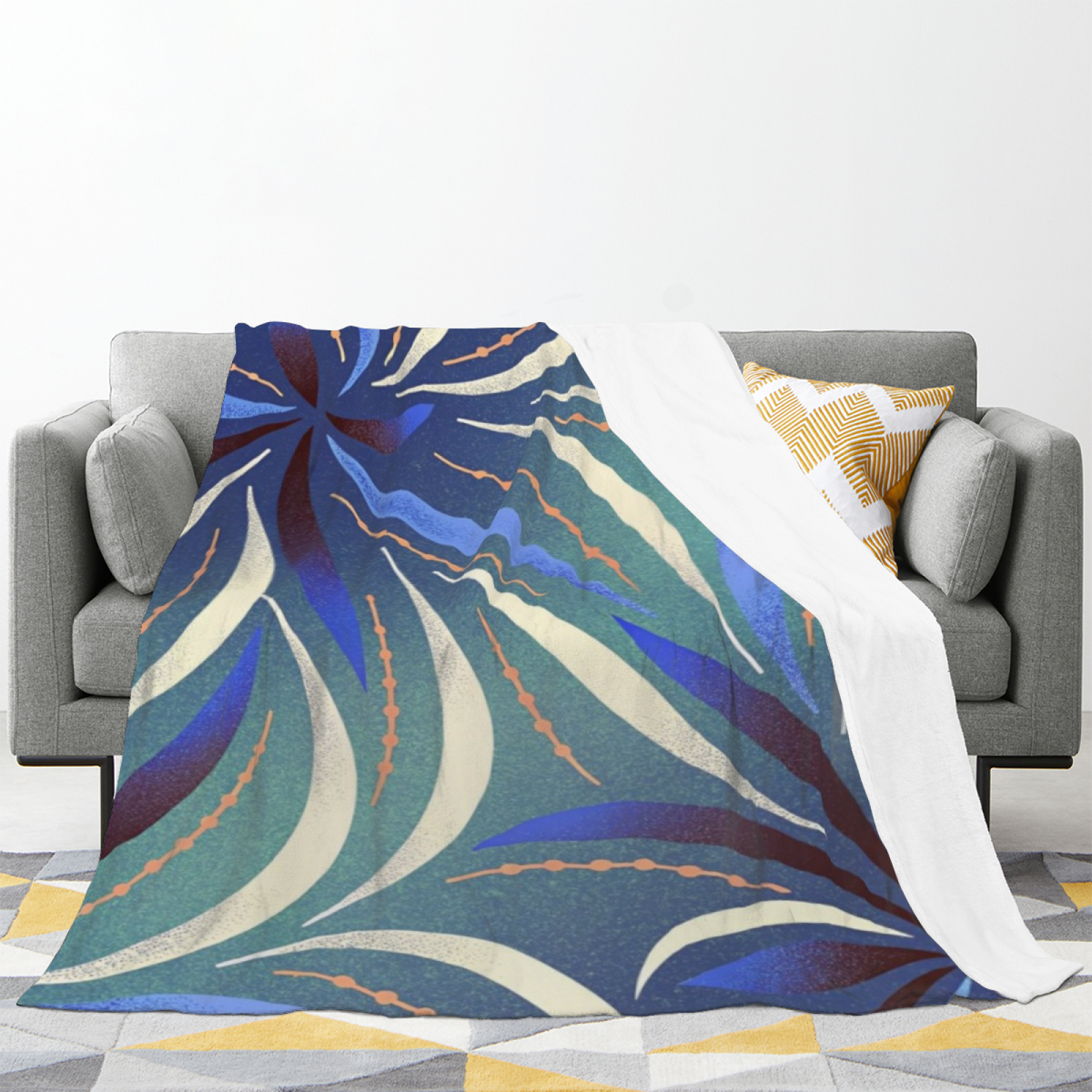 Earthy Neutral Gilded Meadow Soft Flannel Blanket ¨C Contemporary Pattern