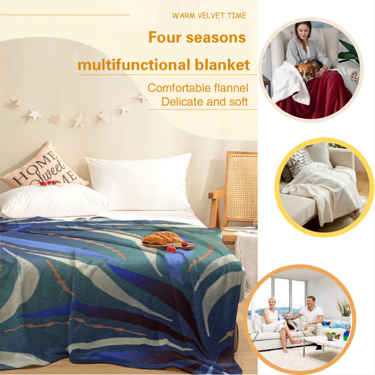 Earthy Neutral Gilded Meadow Soft Flannel Blanket ¨C Contemporary Pattern