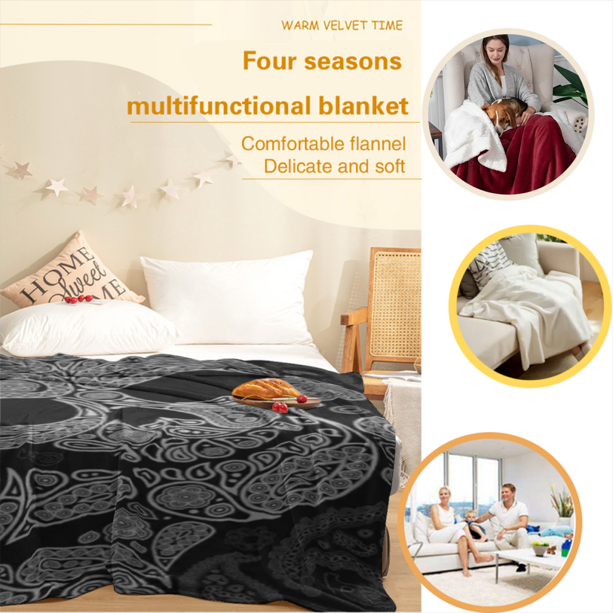 Pastel Multicolor Whimsical Decor Plush Flannel Throw ¨C Lagoon Rhapsody Edition