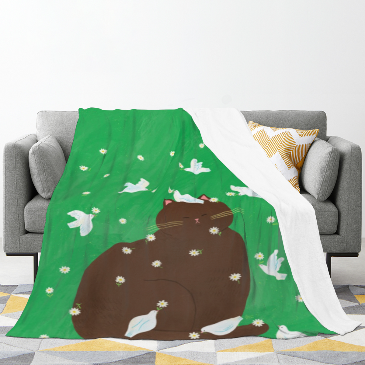 Rustic Mirage Pastel Multicolor Modern Art Flannel Throw Blanket