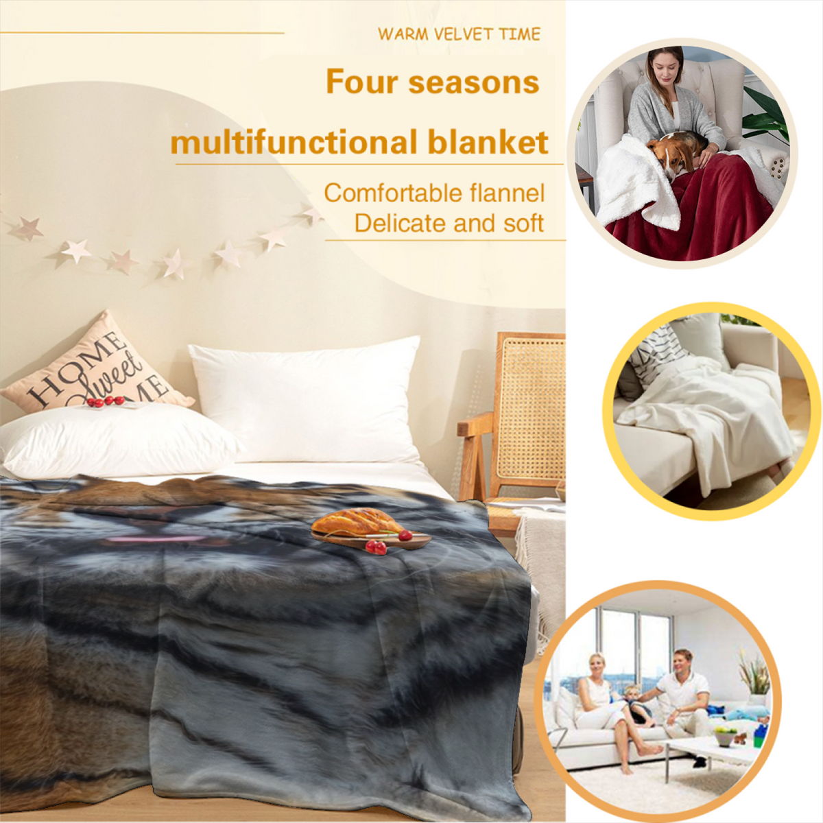 Soft Neutral Lagoon Haven Decorative Flannel Blanket