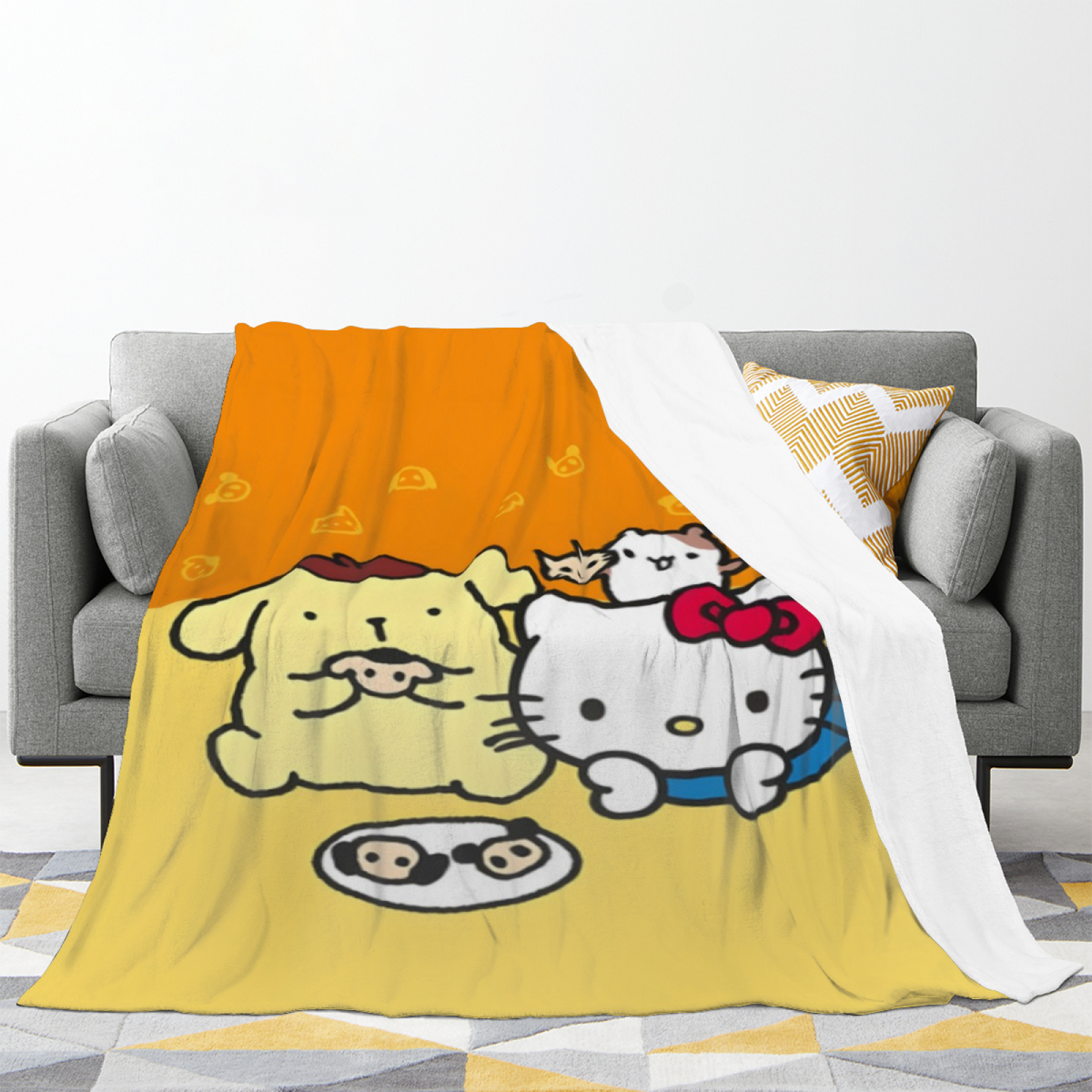 Burnished Mosaic Lightweight Flannel Throw in Rich Multicolor