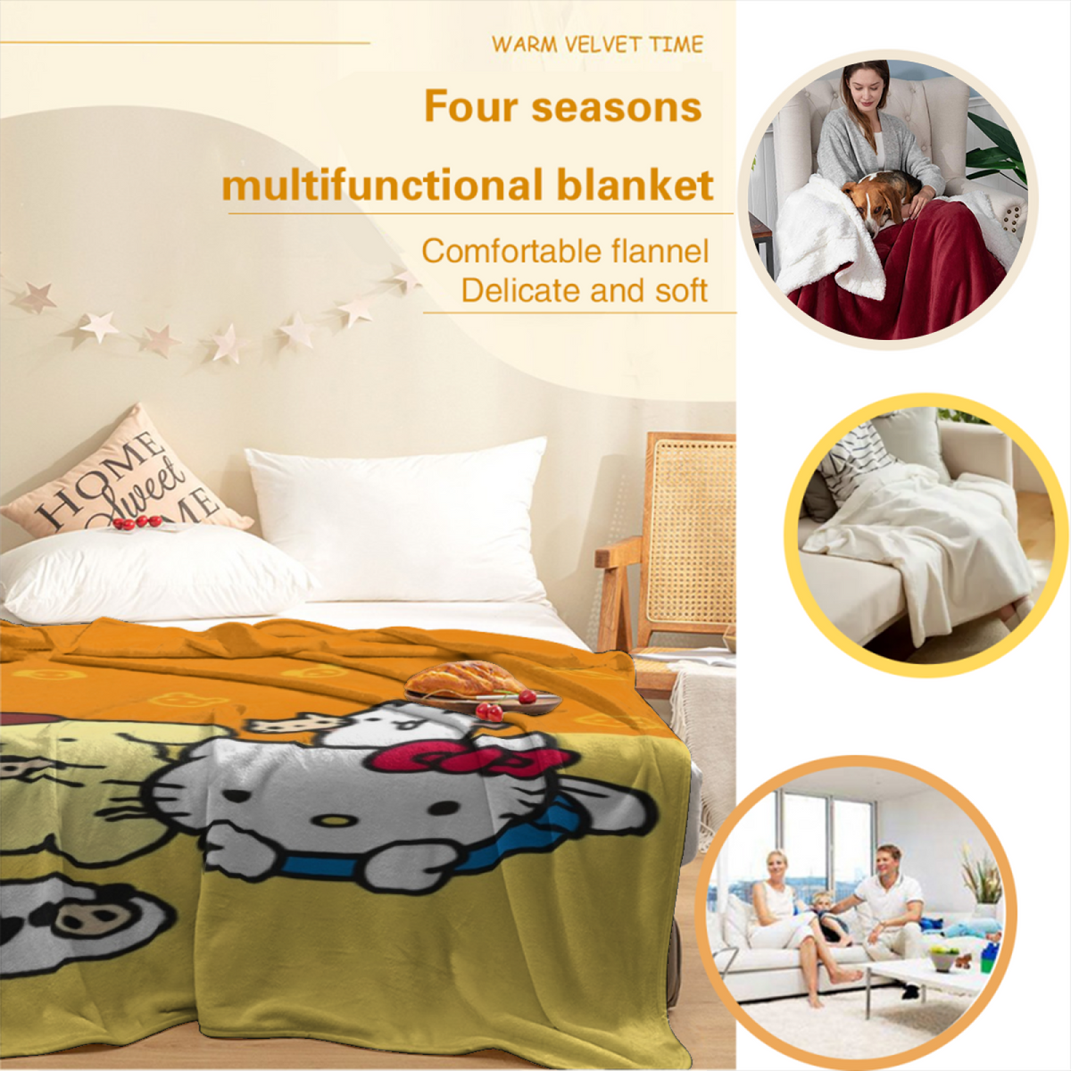 Burnished Mosaic Lightweight Flannel Throw in Rich Multicolor