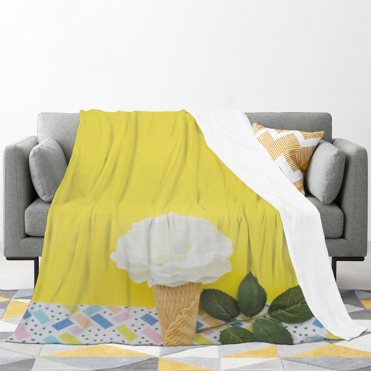 Eclectic Design Twilight Mirage Pastel Multicolor Cozy Flannel Bed Blanket